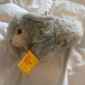 Steiff Gray + White Bunny Rabbit Collectible